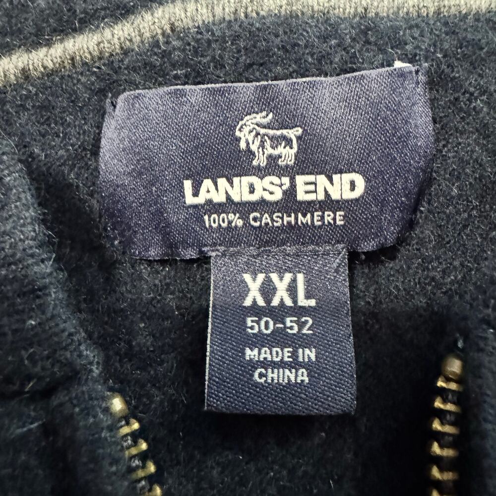 Lands End 100% Cashmere Zip Hoodie Sweater Blue Womens XXL - Picture 5 of 6